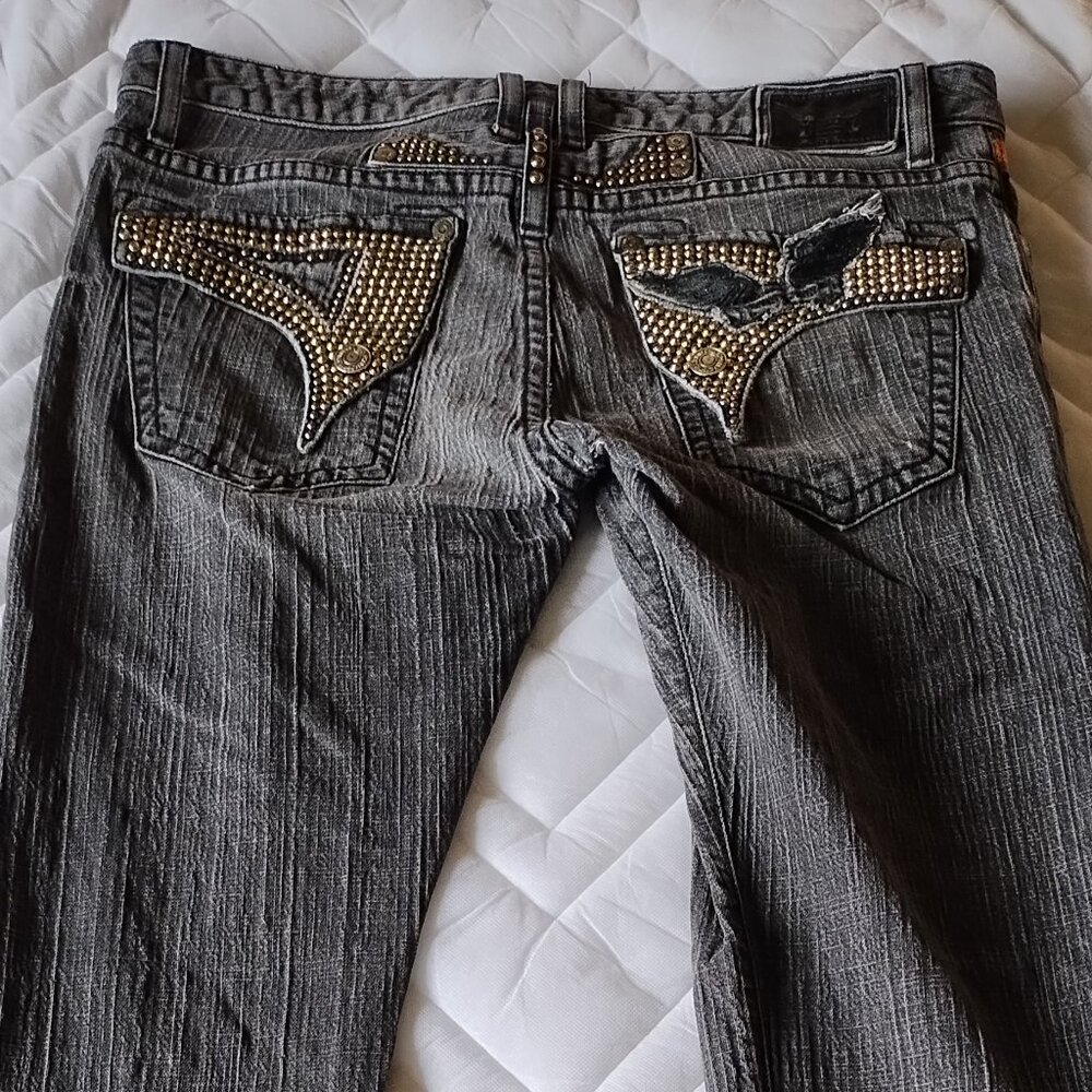 Robin's Jeans Size 36 Men's Black w/ Gold Crystals